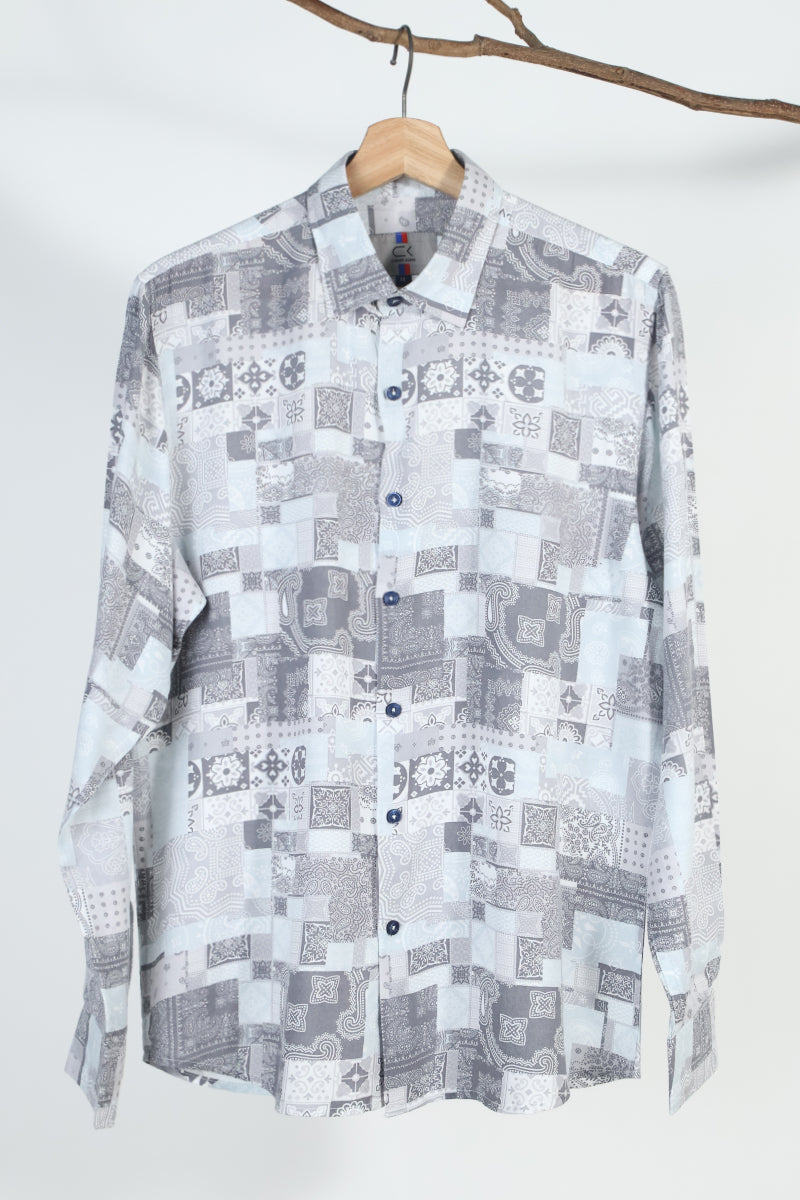 Grey Print Shirt