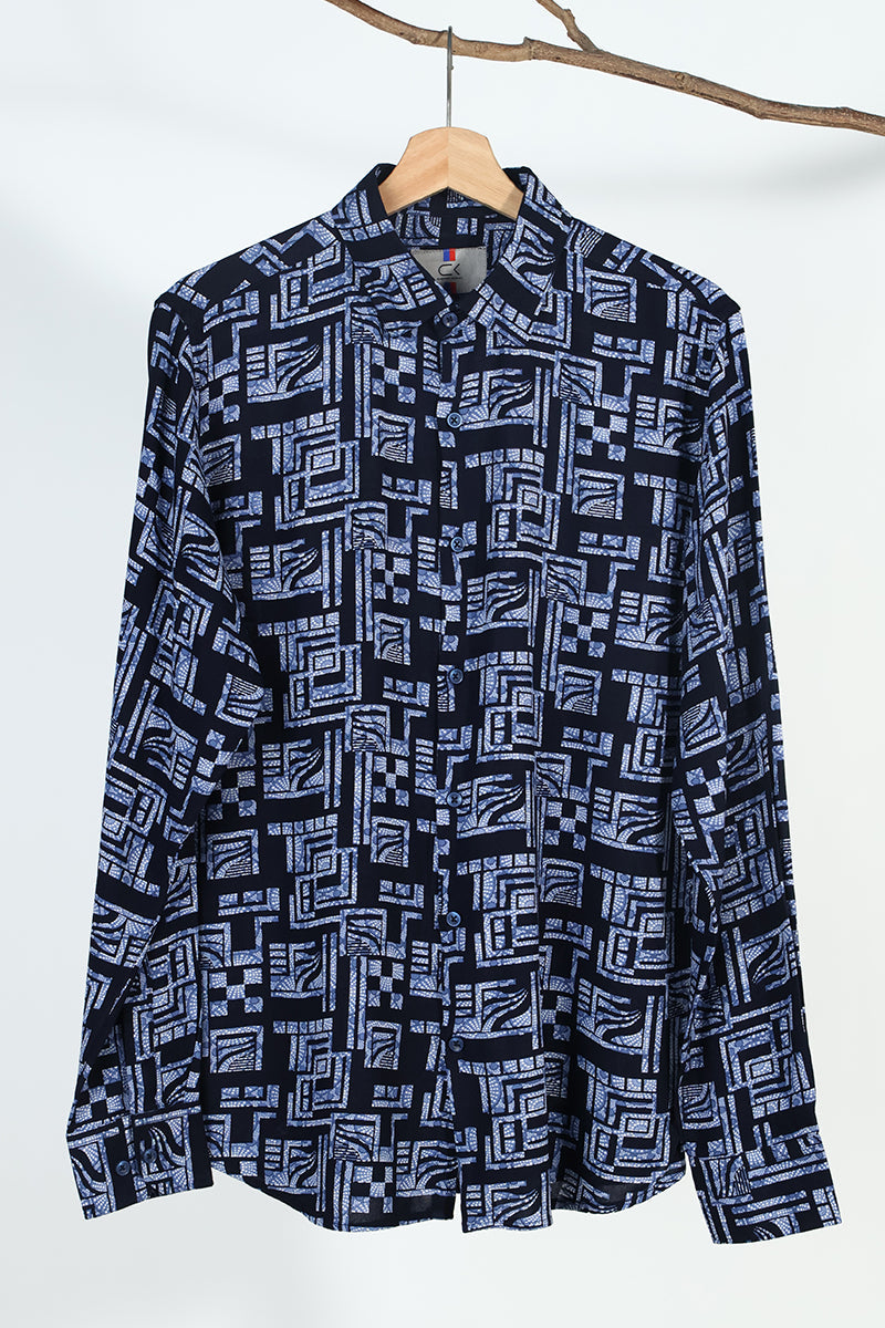 NavyBlue Print Shirt