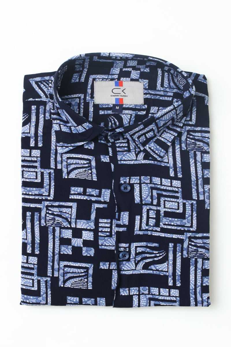 NavyBlue Print Shirt