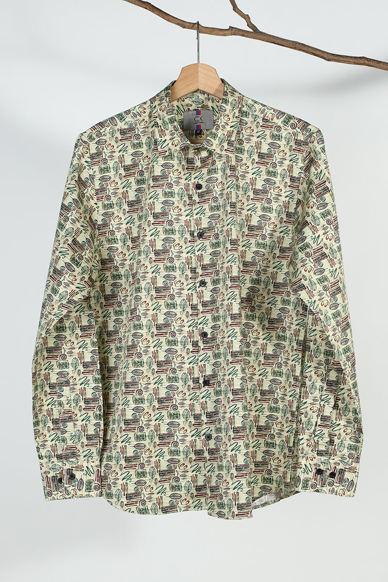 Cream Print Shirt