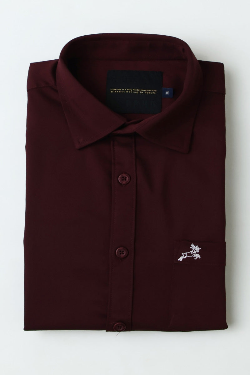 Maroon Plain Shirt