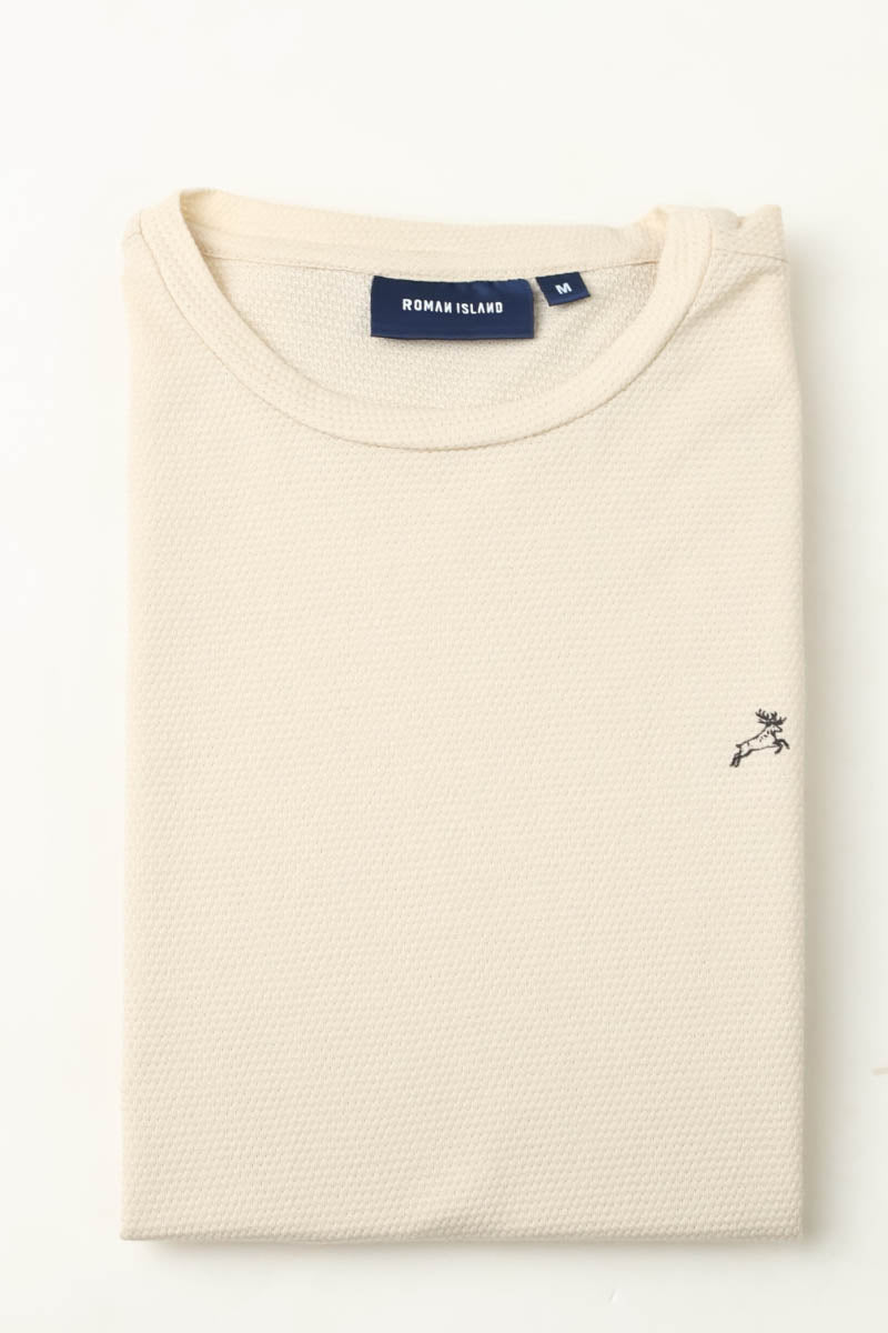 Cream Plain T-shirt