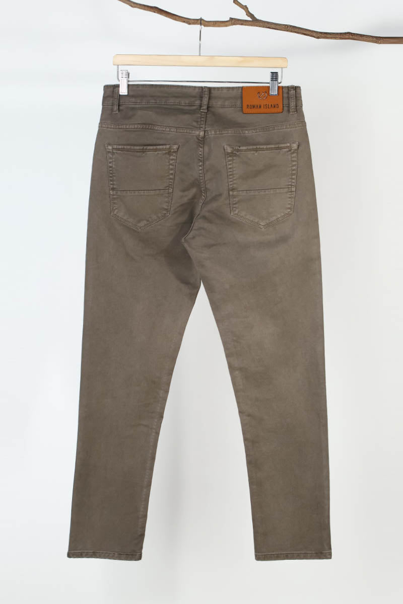 Brown Plain Jeans