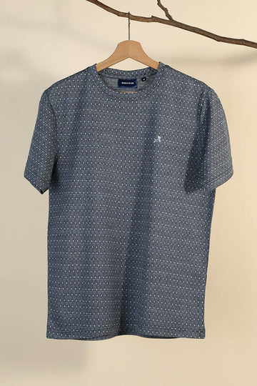 Jacquard Round Neck Tee
