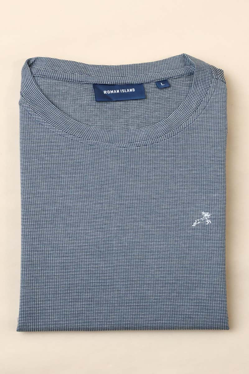 Jacquard Round Neck Tee