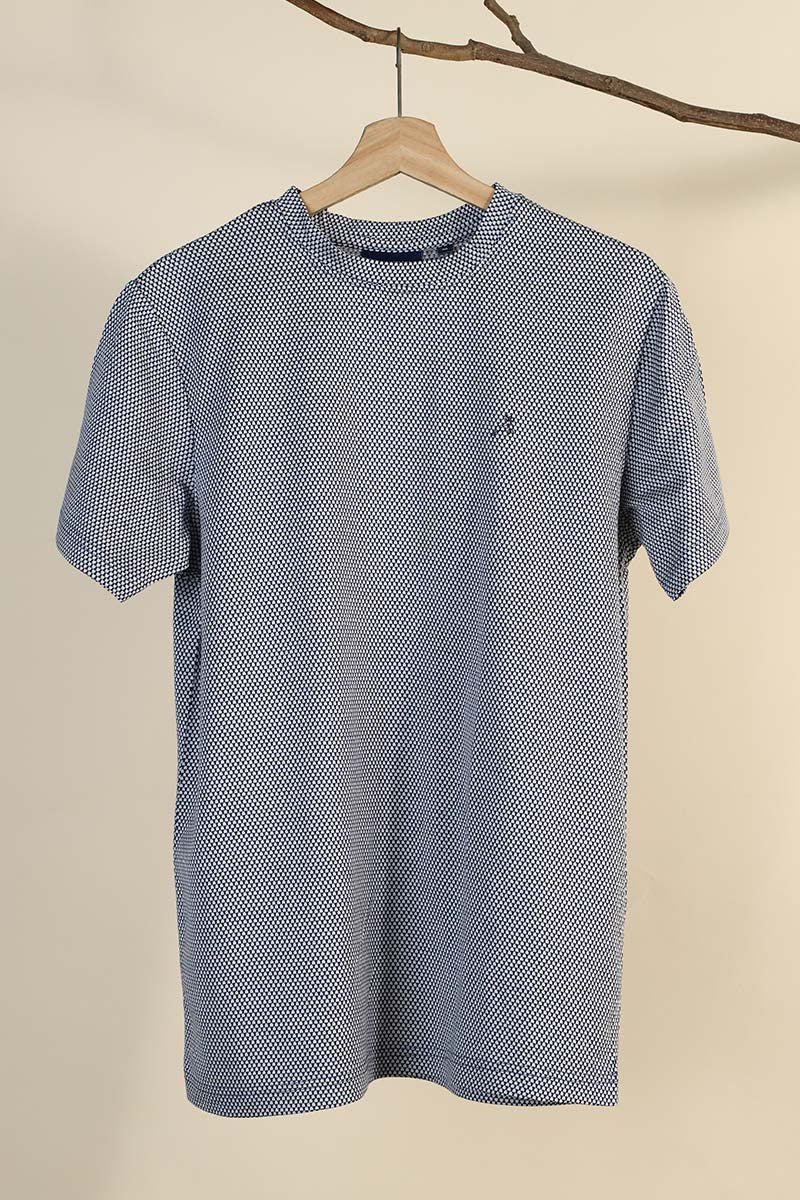 Jacquard Round Neck Tee