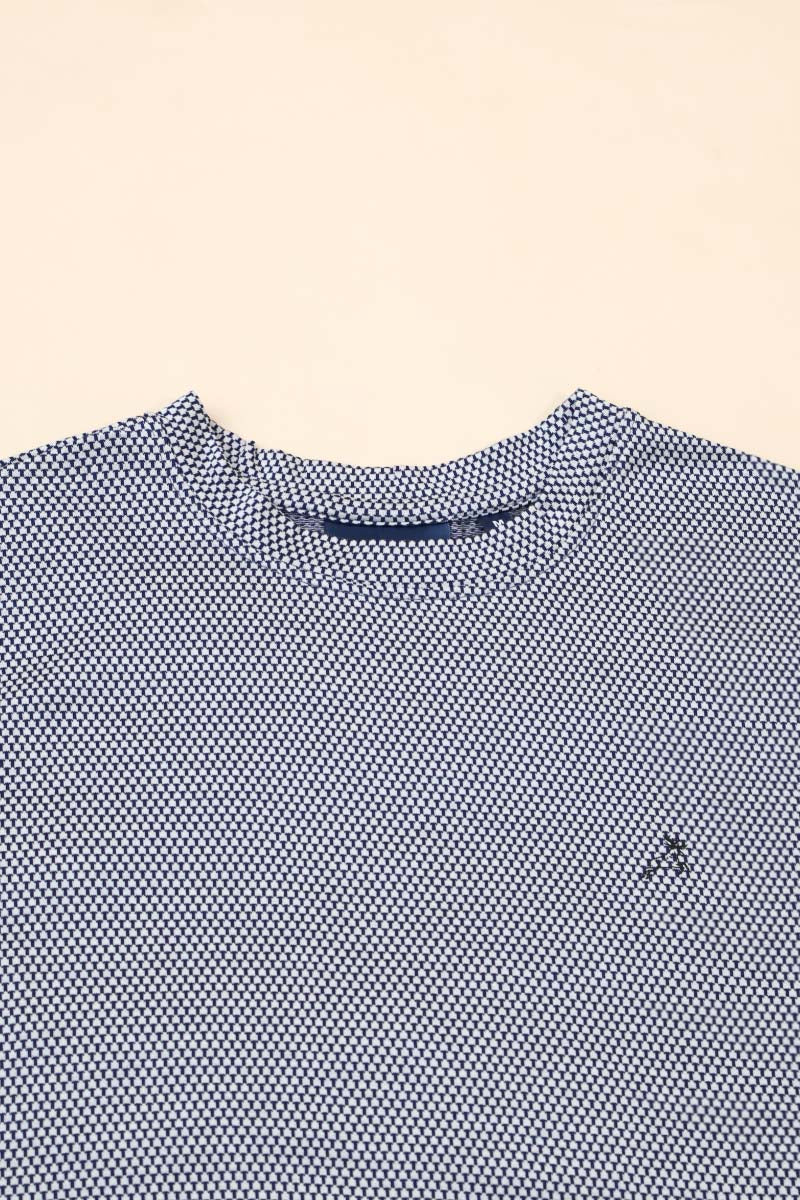 Jacquard Round Neck Tee