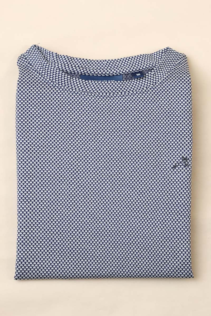 Jacquard Round Neck Tee