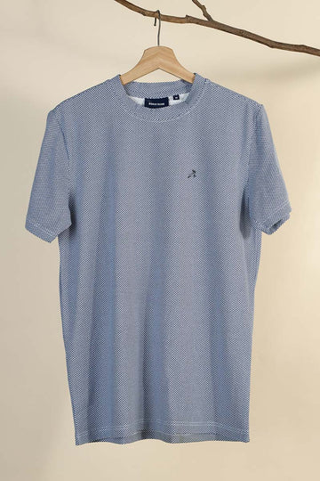 Jacquard Round Neck Tee