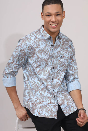 SkyBlue Print Shirt