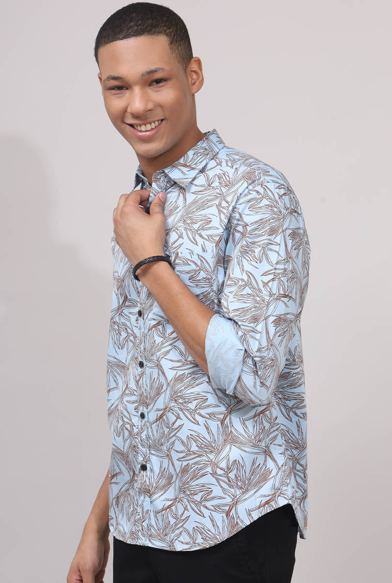 SkyBlue Print Shirt