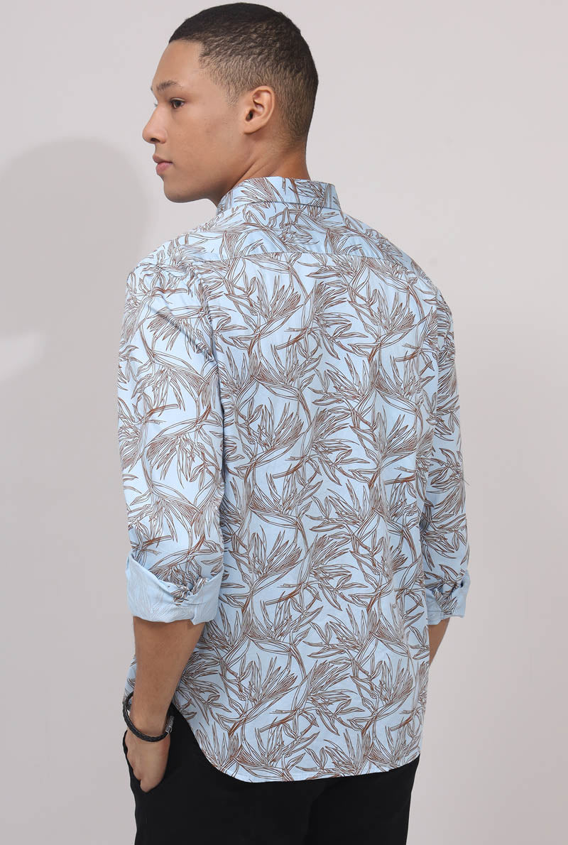 SkyBlue Print Shirt