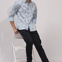 SkyBlue Print Shirt