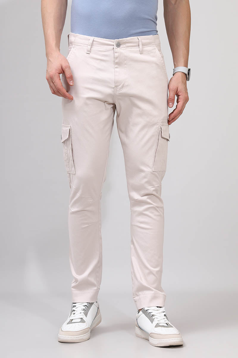 Cream Plain Trouser