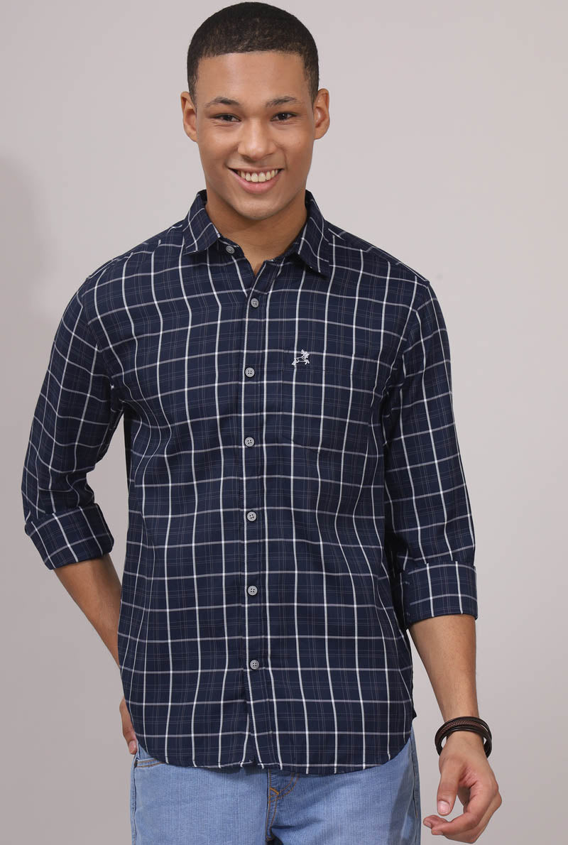 NavyBlue Checks Shirt