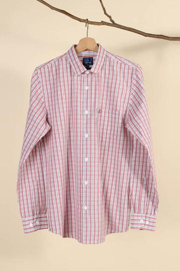 Peach Finish Checks Shirt