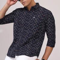 NavyBlue Print Shirt