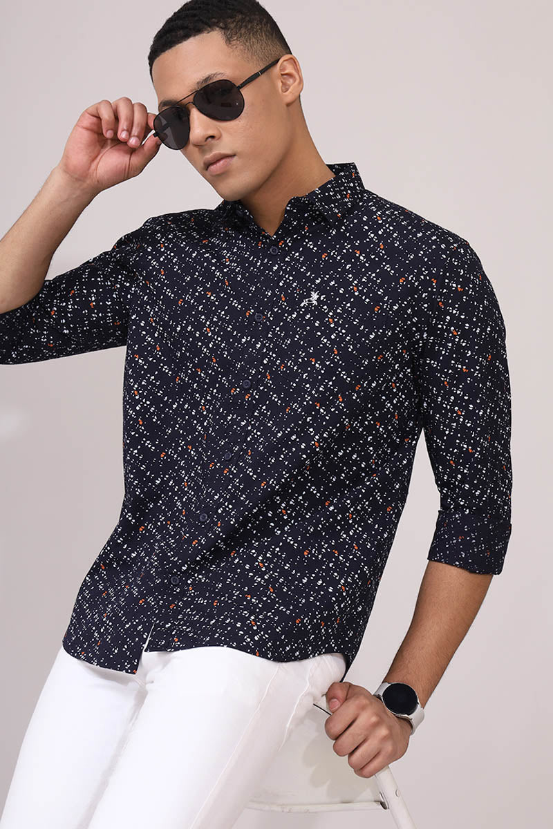 NavyBlue Print Shirt