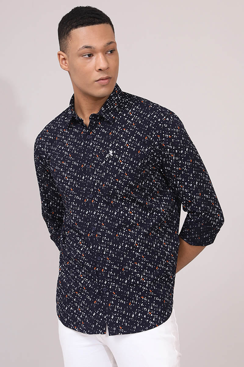 NavyBlue Print Shirt