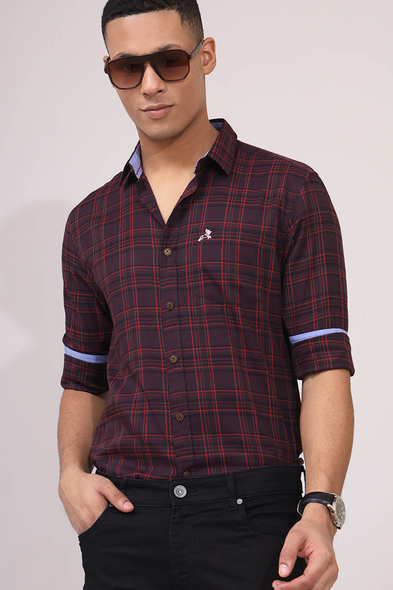 Maroon Checks Shirt