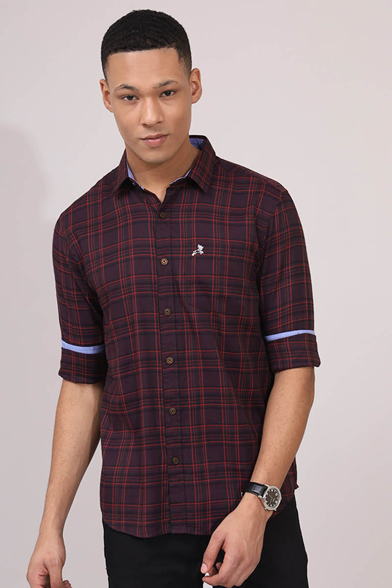 Maroon Checks Shirt