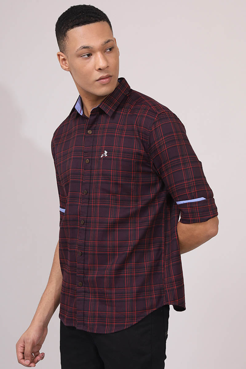 Maroon Checks Shirt