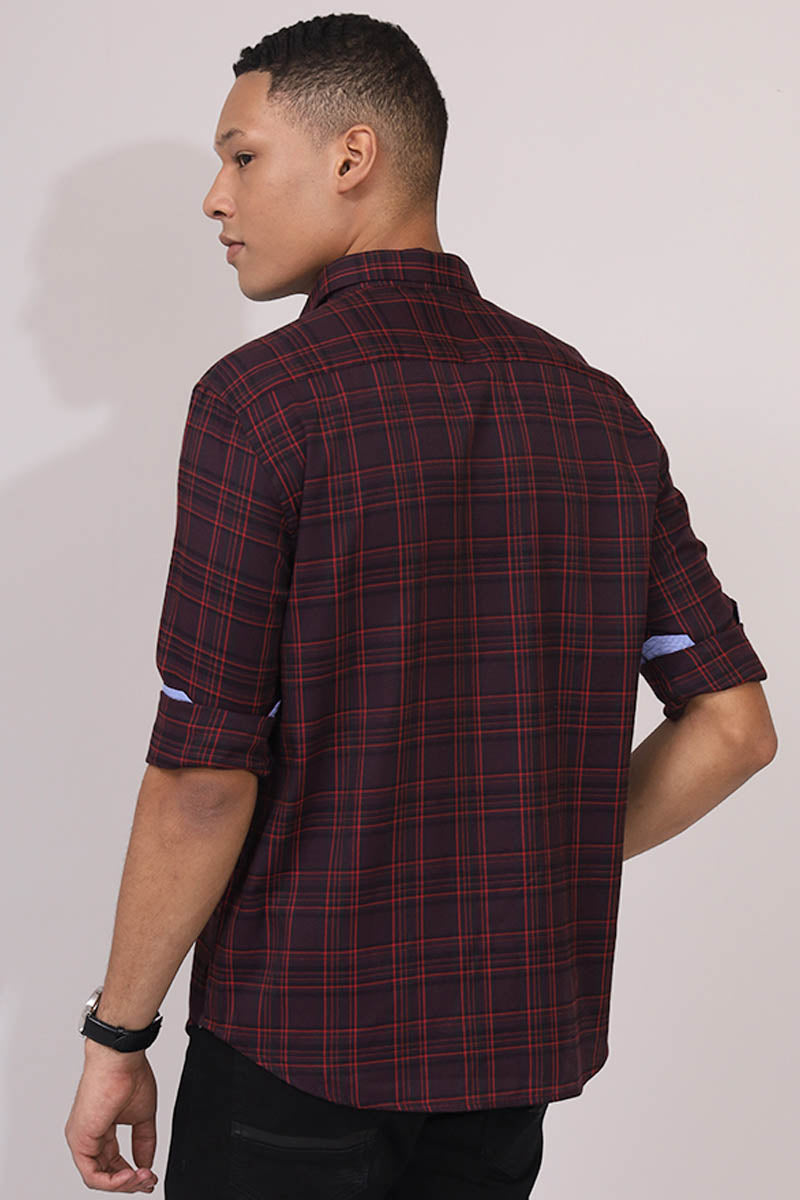 Maroon Checks Shirt