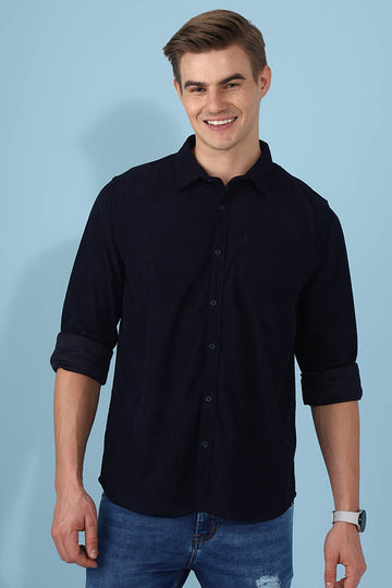 NavyBlue  Plain  Shirt