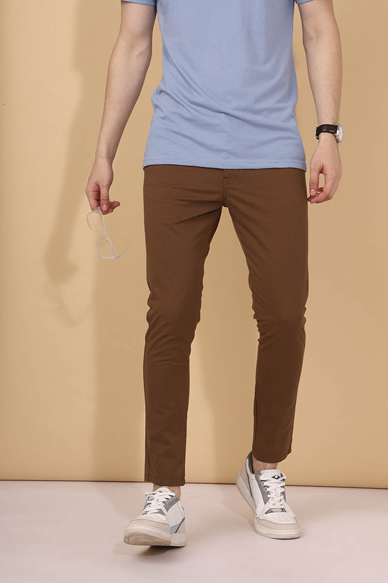 Brown  Plain  Trouser