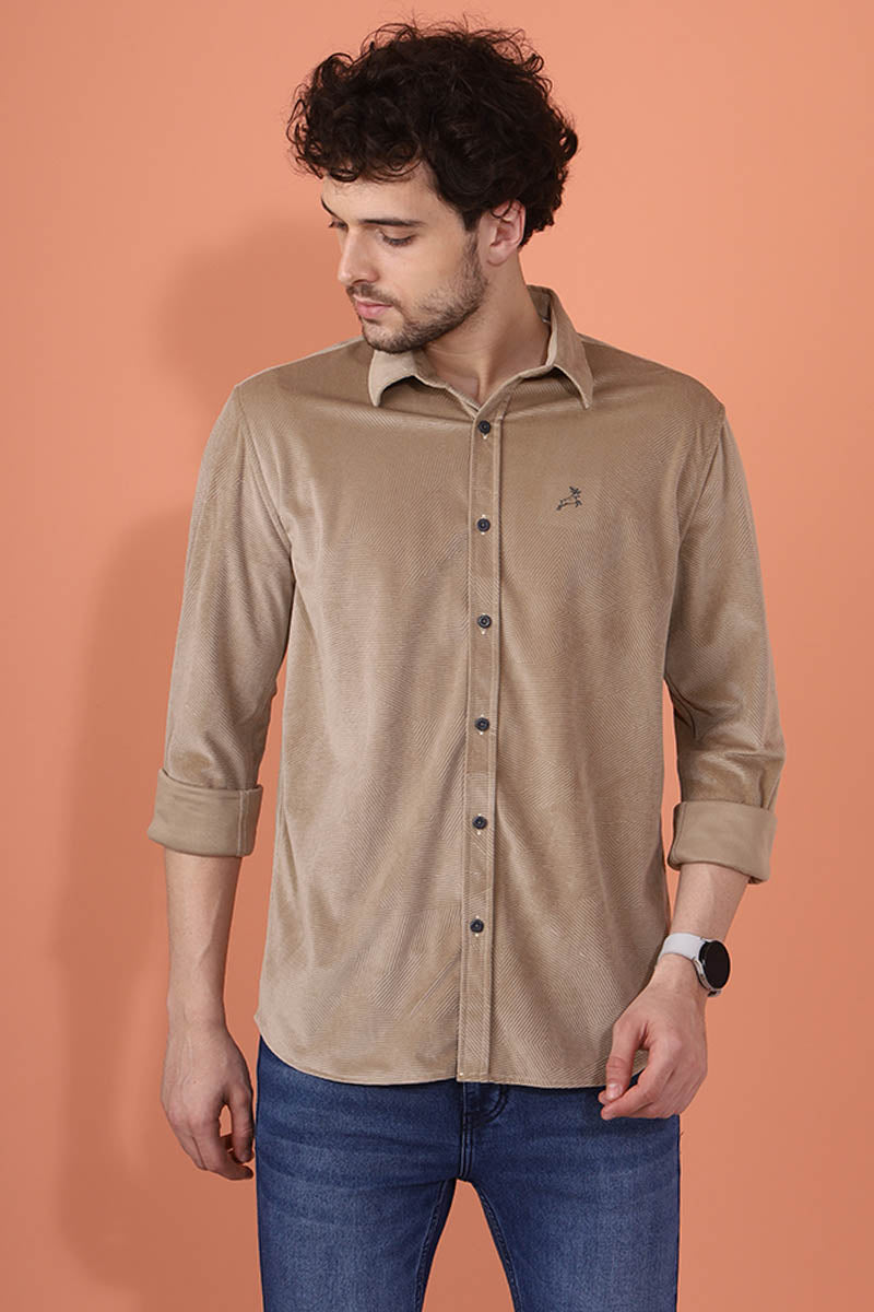 Cream Plain Shirt