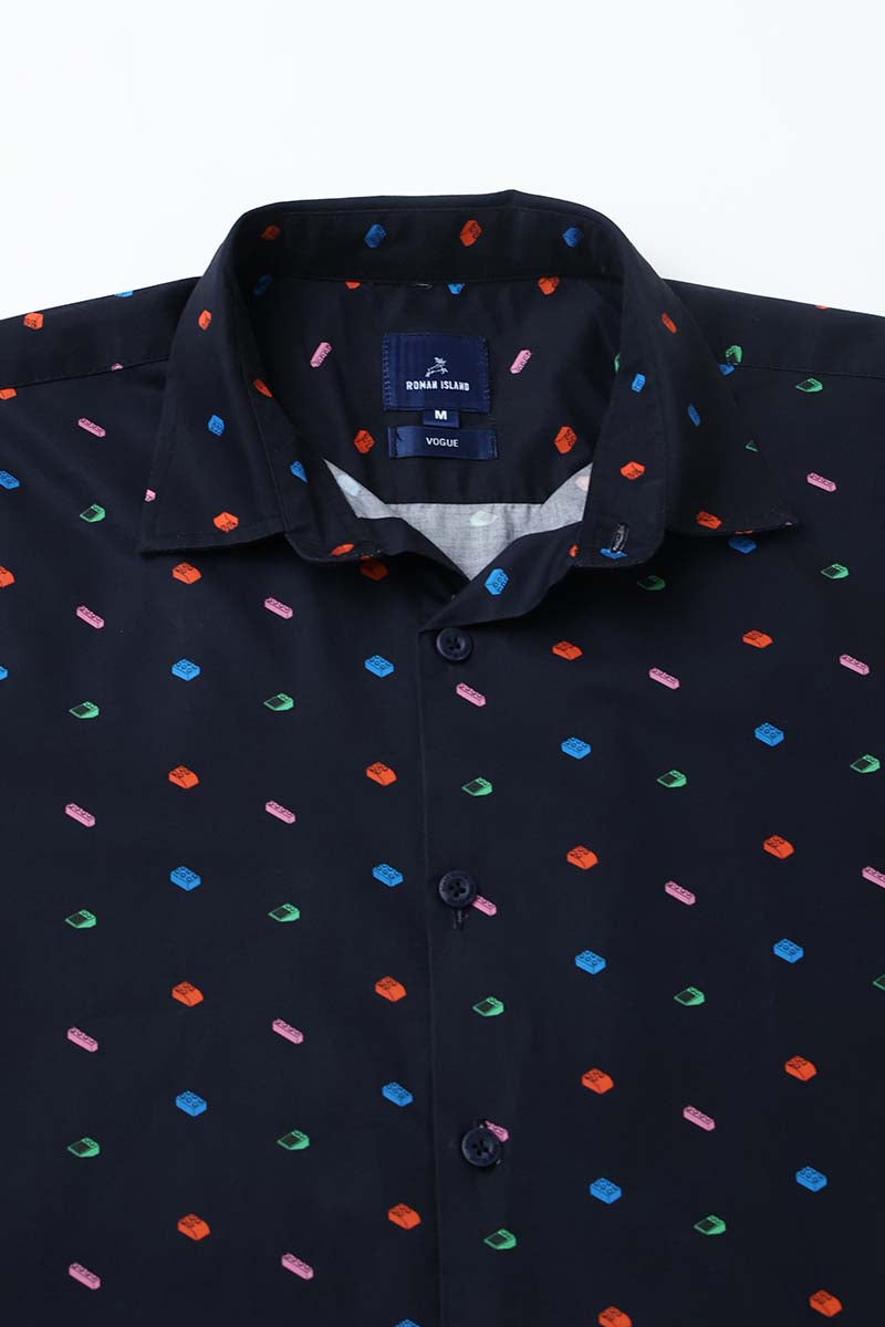 NavyBlue Print Shirt