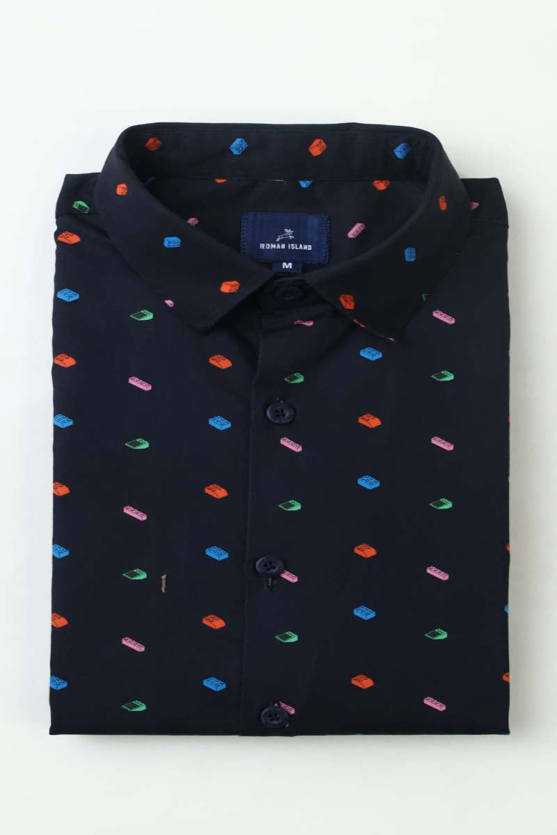 NavyBlue Print Shirt