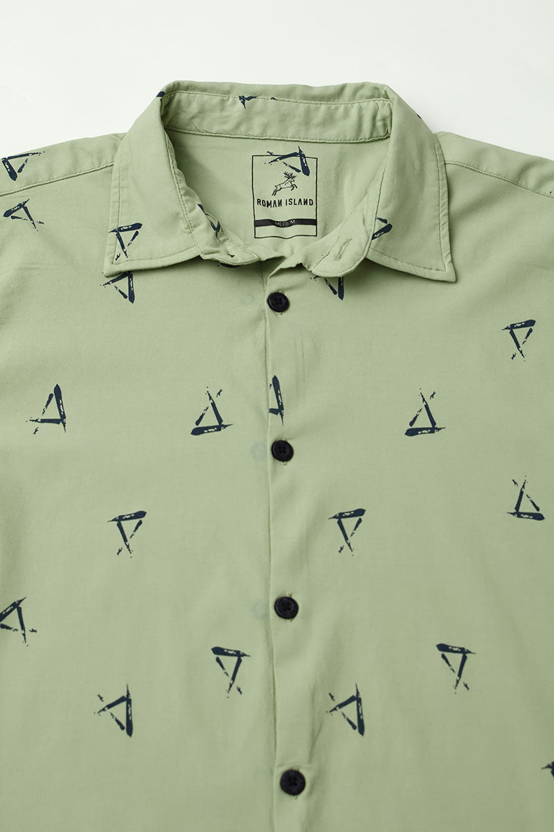 Green Print Shirt