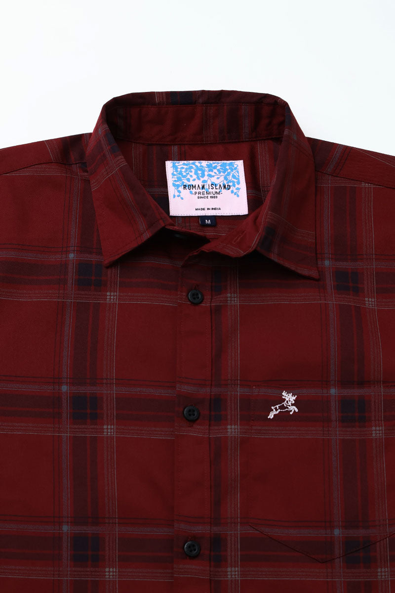 Maroon Checks Shirt