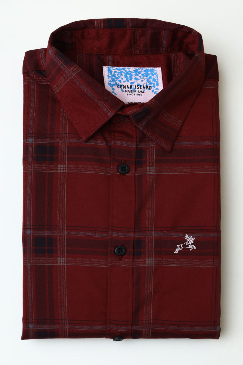 Maroon Checks Shirt