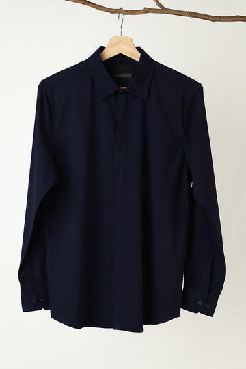 NavyBlue  Plain  Shirt