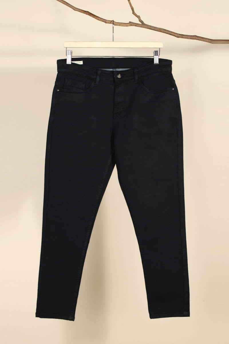 Knitted Jet Black Jeans