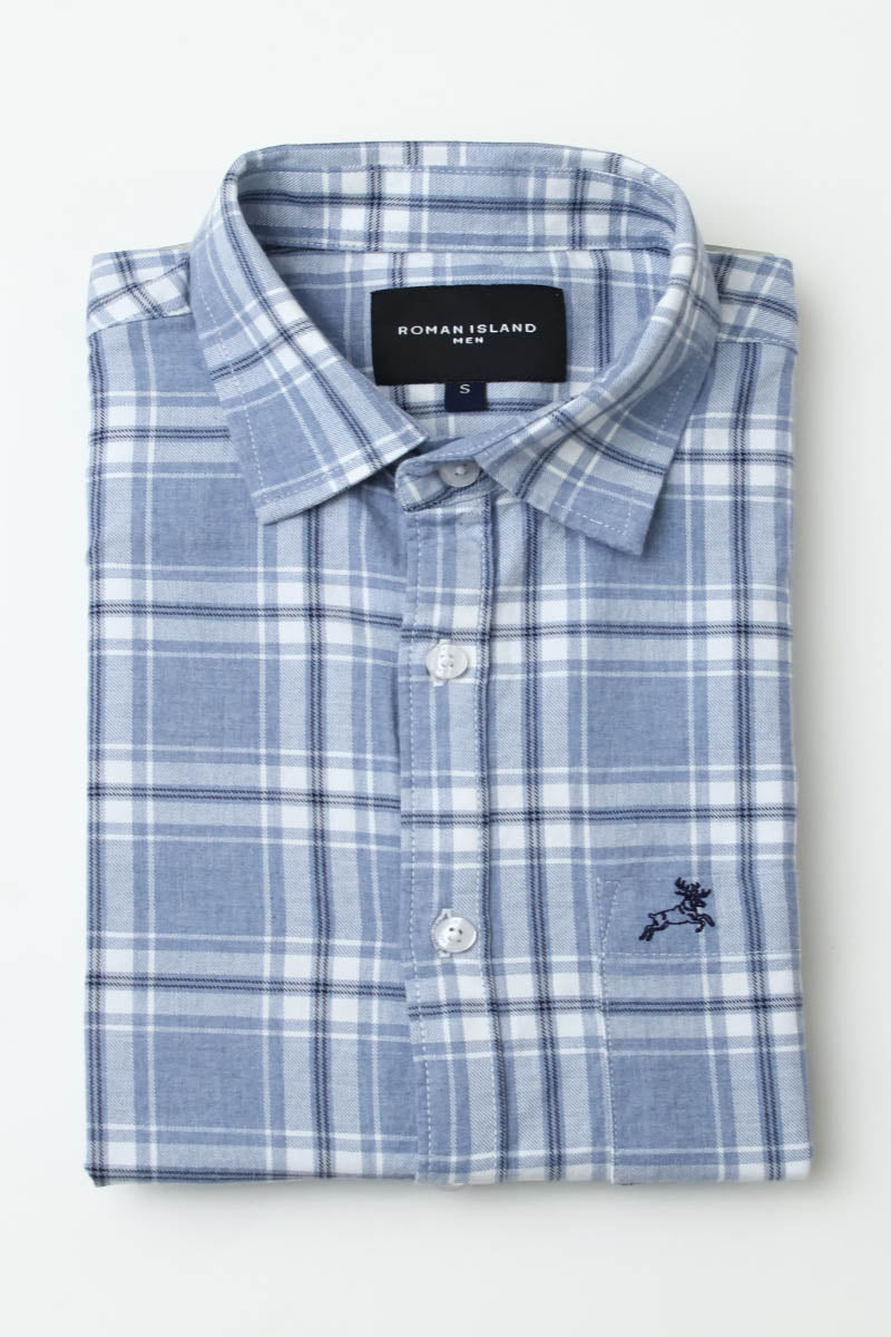 SkyBlue Checks Shirt