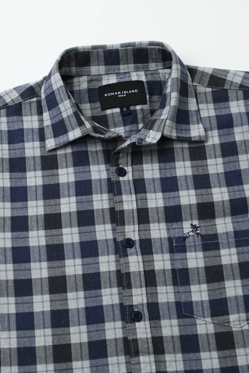 NavyBlue Checks Shirt