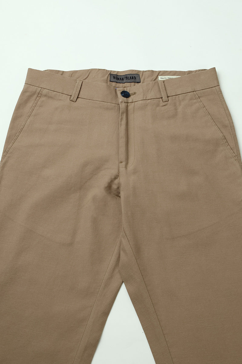 Brown  Plain  Trouser