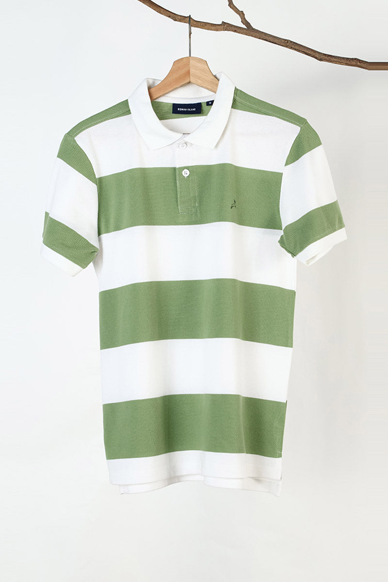 Engineered Stripe Polo Tee