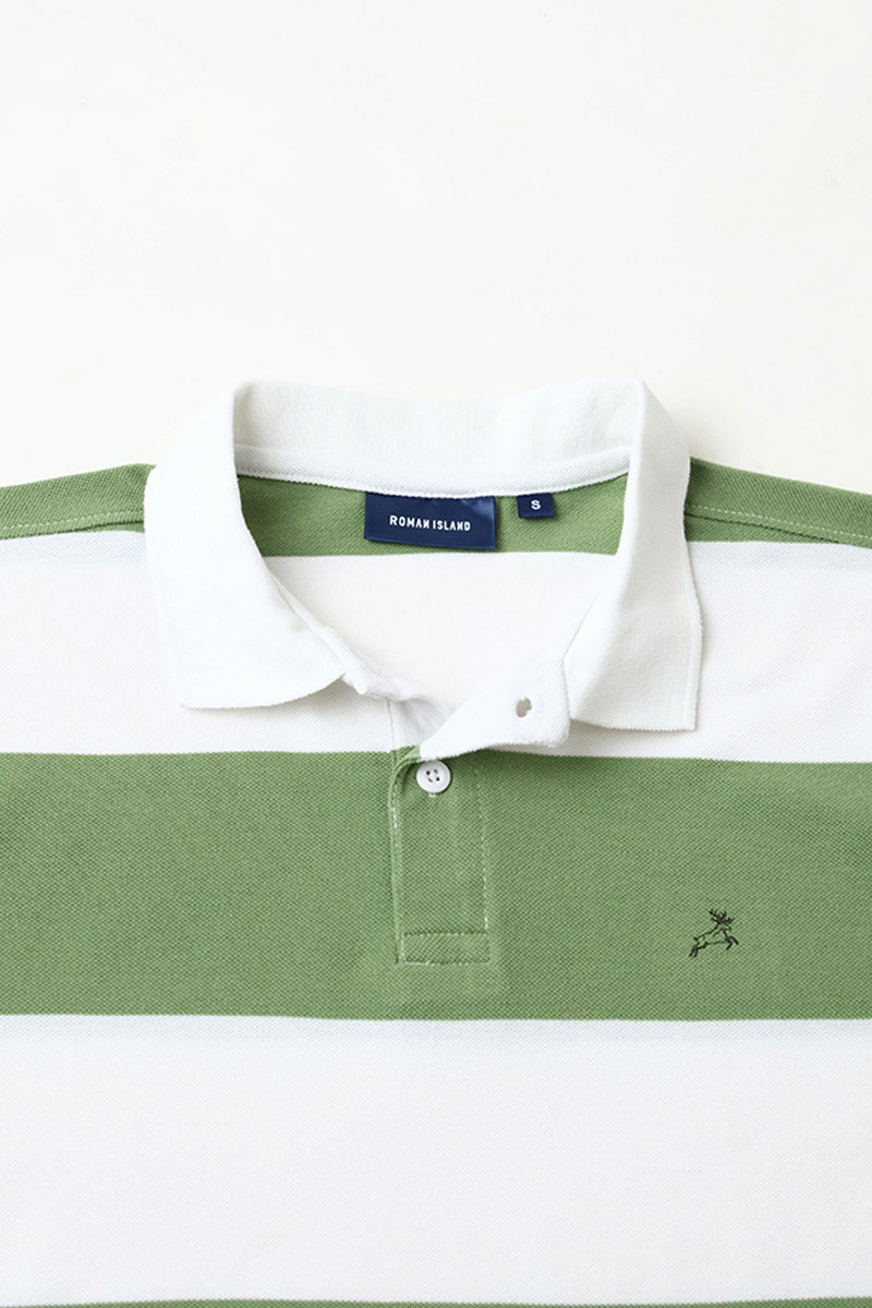 Engineered Stripe Polo Tee