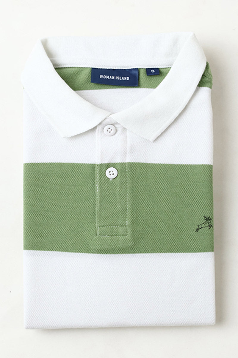 Engineered Stripe Polo Tee