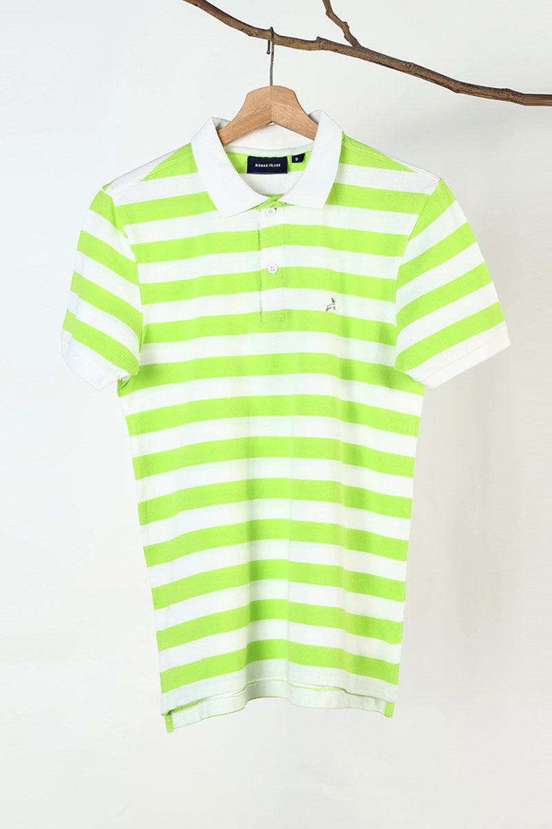 Engineered Stripe Polo Tee