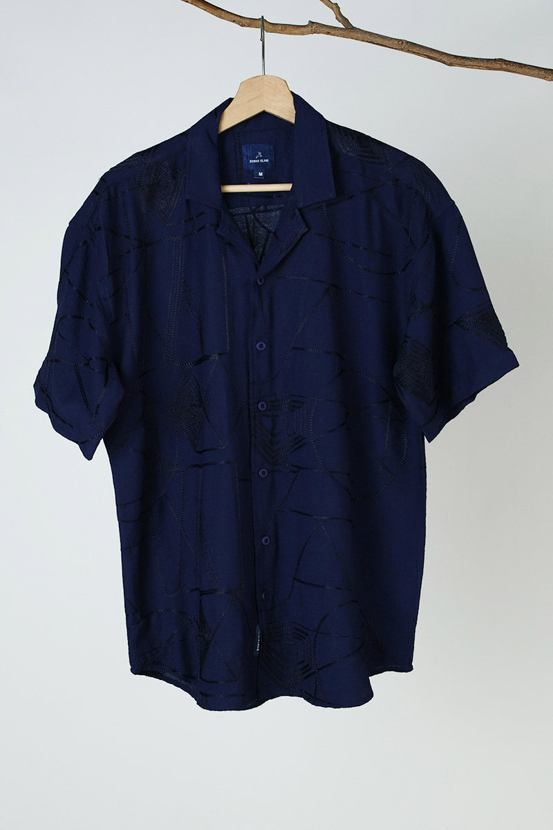 NavyBlue Print  Shirt