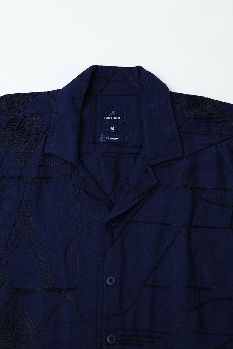 NavyBlue Print  Shirt