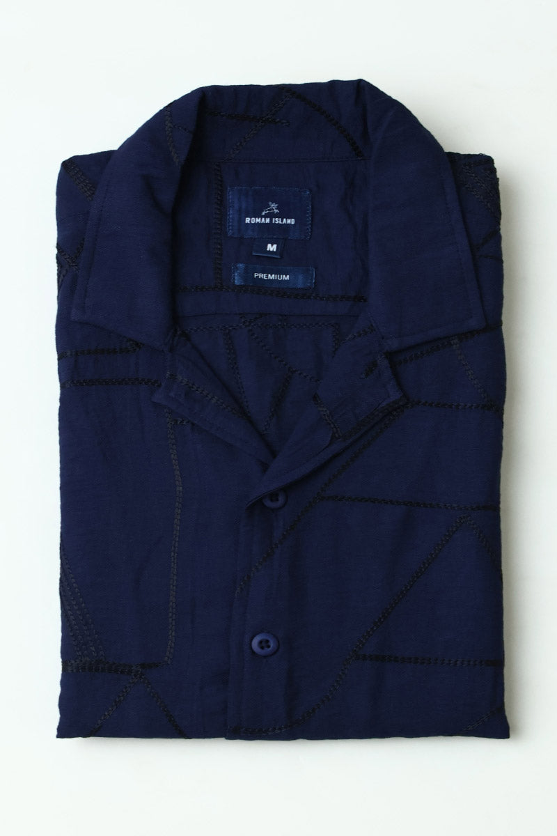 NavyBlue Print  Shirt