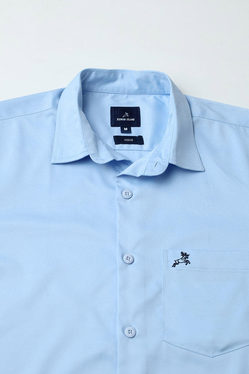 SkyBlue  Plain Shirt