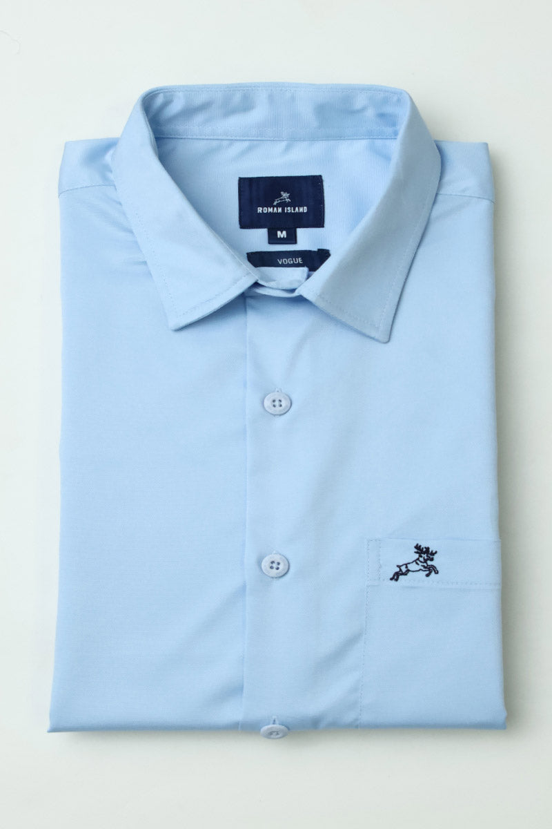 SkyBlue  Plain Shirt