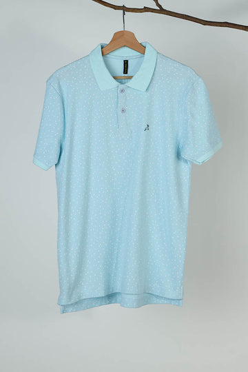 SKyBlue Print Polo